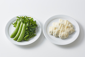 春野菜とゆず塩餃子のラビオリ風 手順1
